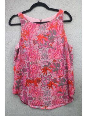 Cabi Sleeveless Paisley Slinky Tunic-Size Medium-Lined-Zipper-Whimsigoth